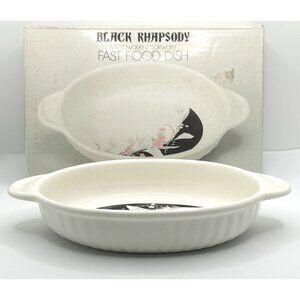 Black Rhapsody Microwave Cookware Fast Food Dish - Floral Pattern Oven & Microwa